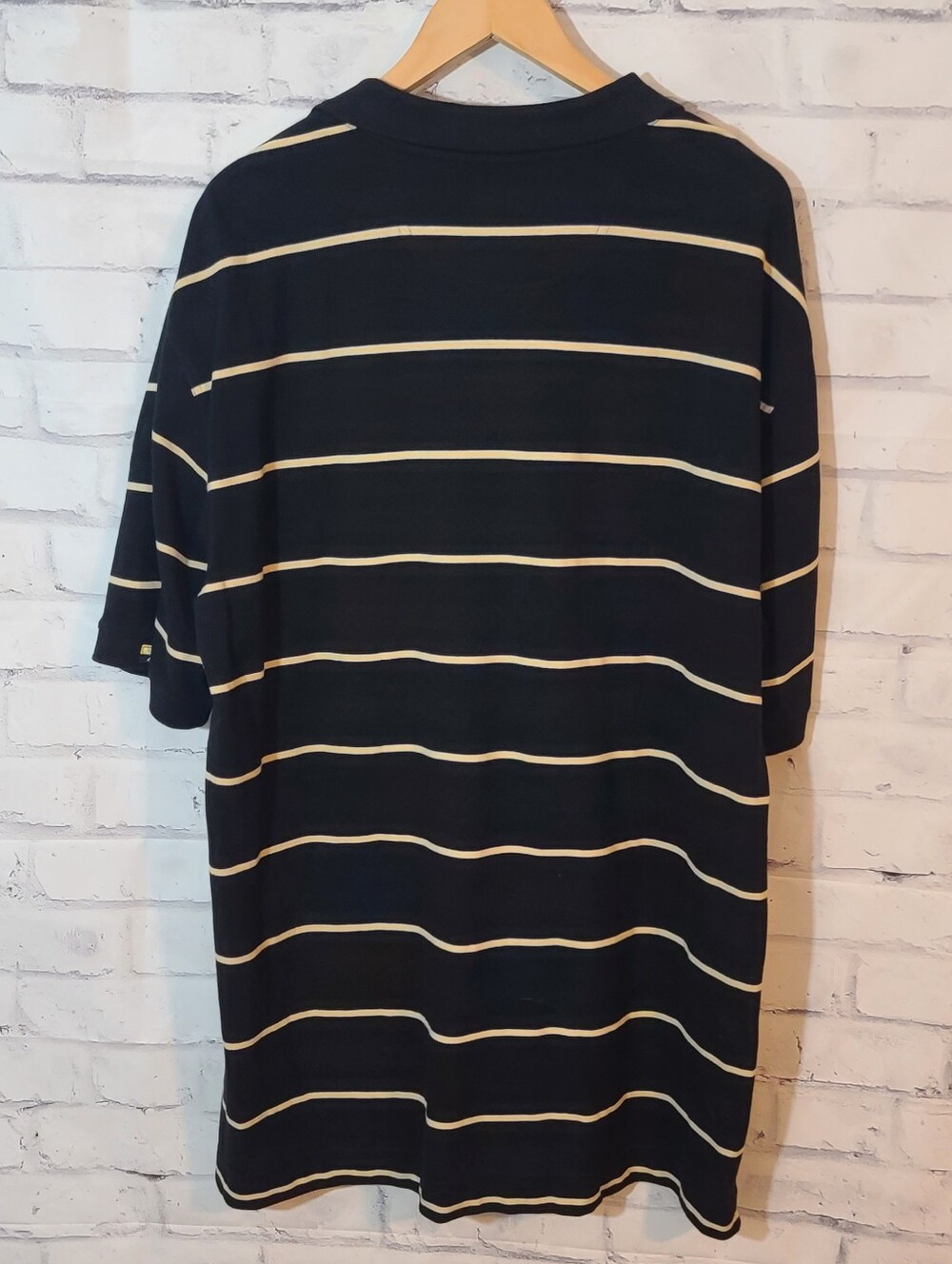 Cutter & Buck New Orleans Saints NFL Black/Gold Striped Long Polo Shirt 2XL - Picture 2 of 4